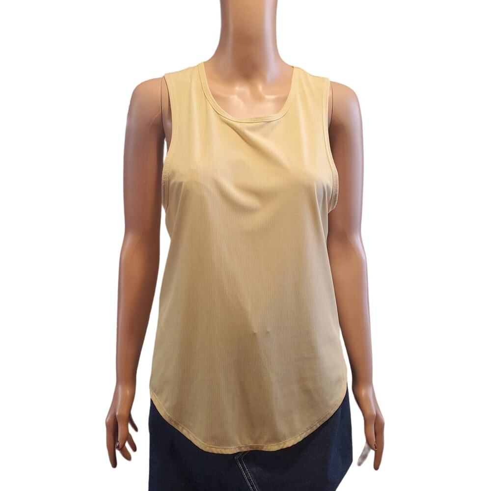 Zyia Active Size M Sunlight Premium Tank Top Lightweight Ribbed in Butter Yellow